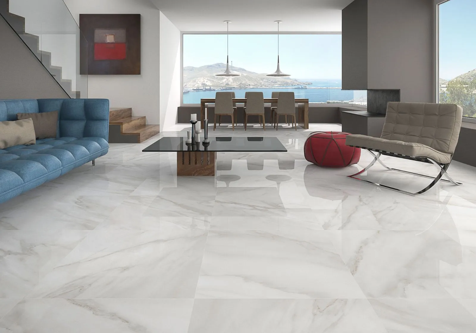 Đá Marble lót sàn phòng khách